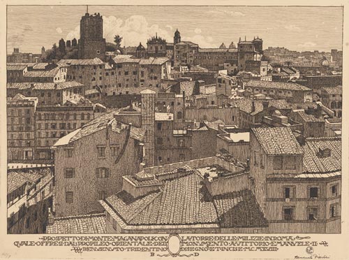 Benvenuto Disertori, Veduta di Roma da Magnanapoli, 1918