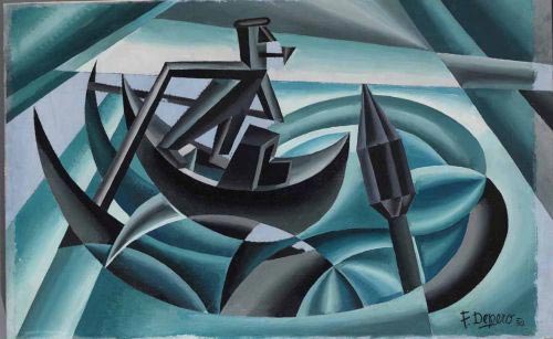 Fortunato Depero: Coleottero veneziano, 1938 olio su tela, 56x9,5 cm