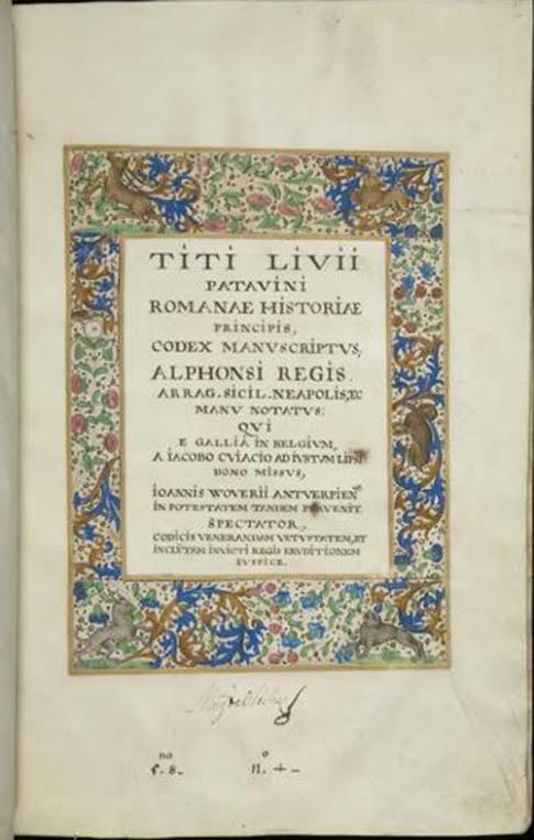 Tito Livio Historia (HOL.MS 344 f.iv.recto) 1300 circa Manoscritto Norfolk, Holkham Hall