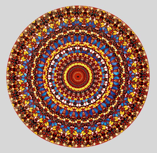 Damien Hirst, High Windows (Happy Life), 2006. Smalto e farfalle su tela, diam. 243,8 cm. London-Milano, Robilant+Voena. 