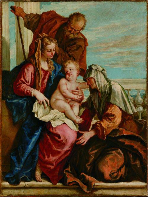 Sacra famiglia con sant anna