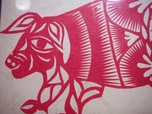 0 jianzhi carta ritagliata maiale