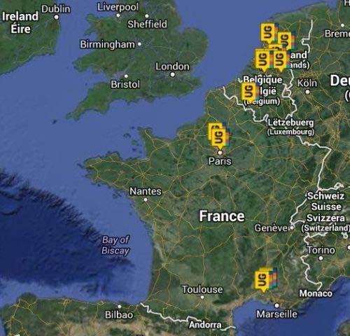 Piantina con le sedi di 125 anni di ispirazione
