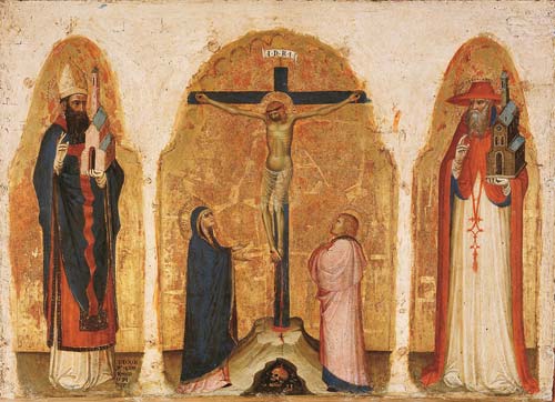 6 jacobello alberegno cristo crocifisso tra vergine-san giovanni evangelista-santagostino-san girolamo