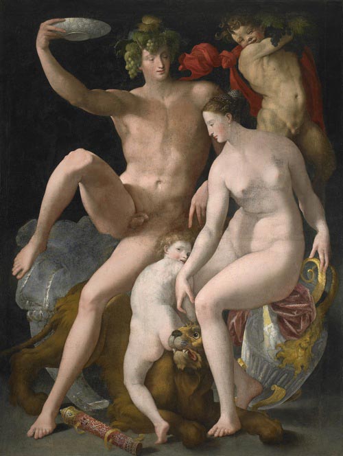 Rosso Fiorentino (Giovan Battista di Jacopo) (Firenze 1494-Fontainebleau 1540), Bacco Venere e Amore, 1535-1539 circa,