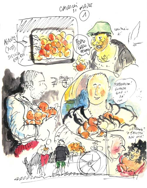 Sergio Staino, schizzo preparatorio per il film 