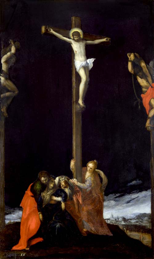 Paolo Caliari detto Paolo Veronese, Crocifissione con i due ladroni e le Marie,