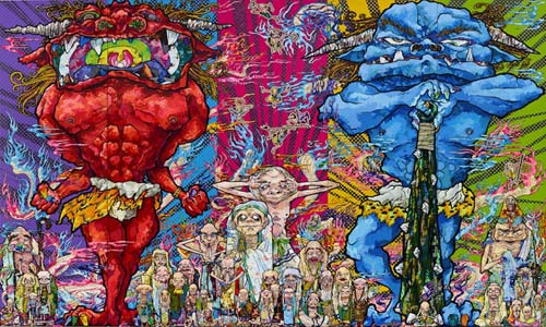 5 takashi murakami red demon and blue demon with 48 arhats 2013