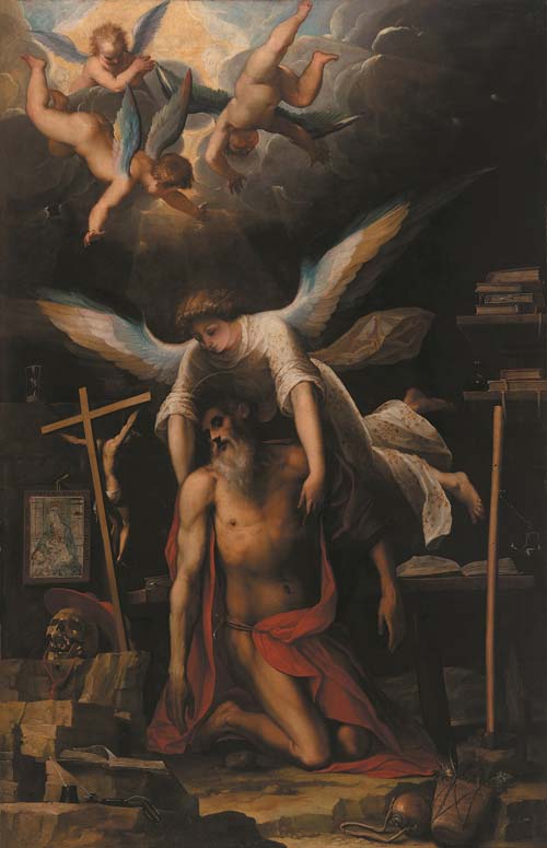 7 jacopo ligozzi-san gerolamo sorretto da un angelo