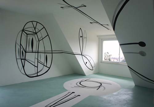 Angelo Casciello, intervento site specific in pittura e resina nella Stanza della Pace, dimensioni ambientali