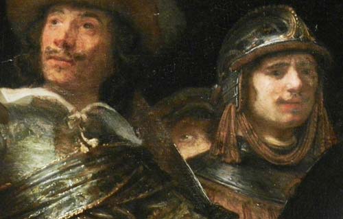 La presenza dell’autoritratto al centro de La ronda di notte