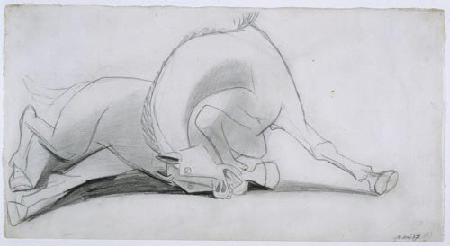 Pablo Picasso (Malaga 1881-Mougins 1973), Studio per il cavallo (I). Schizzo per Guernica, 10 maggio 1937,