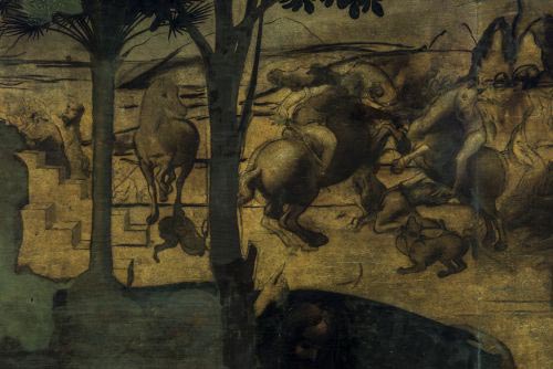 Leonardo da Vinci, Adorazione dei Magi (particolare) 