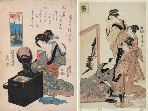 3 keisai eisen-senza titolo-1820-e-kitagawa utamaro-la pittura-le quattro virtu-1792