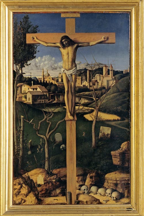 Giovanni Bellini, Crocifisso in un cimitero ebraico, 1480-1485,