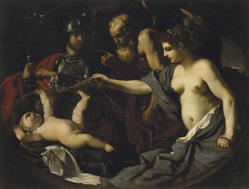 Guercino. Tempo, Venere, Marte e Cupido. San Pietroburgo, Museo Statale Ermitage. Olio su tela.