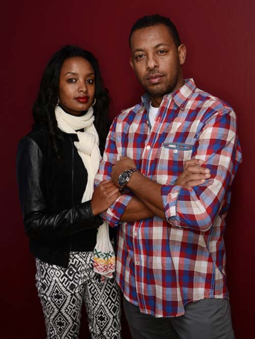 Il regista Zeresenay Berhane Mehari con l’attrice Meron Getnet alla prima mondiale al Sundance Festival 2014