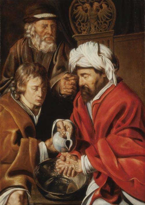 Jan-wouters-detto-stap,-ponzio-pilato-che-si-lava-le-mani,-olio-su-tavola,-cm-106,6x75,1,-1630-ca