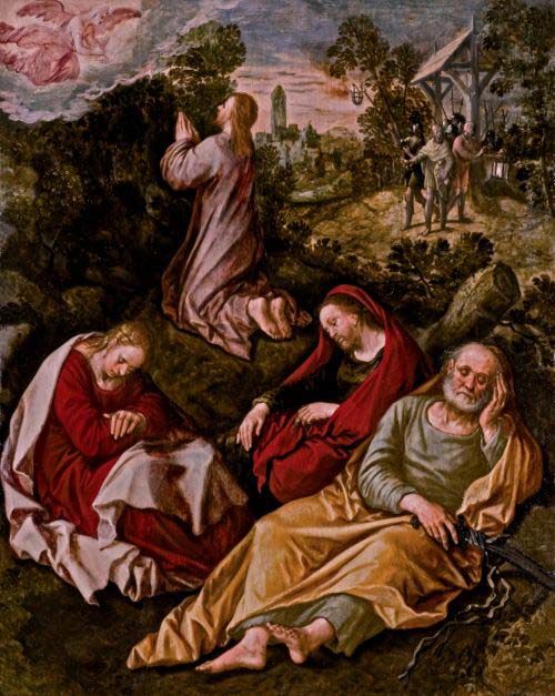 Joachim-de-beuckelaer,-cristo-nei-getsemani,-olio-su-tavola,1560-ca