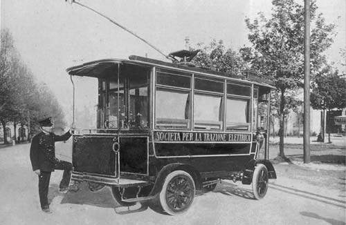 Filovia elettrica sistema Cantono-Frigerio, Società per la Trazione Elettrica, ing. Carlo Frigerio, Milano, Piazza D’Armi da E. Di Marino, P. Gassani, La Spezia in filobus, ATC, La Spezia 2006