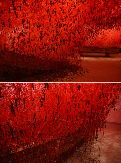 Chiharu Shiota, The Key in the Hand, installazione, padiglione Giappone, Giardini della Biennale, Venezia