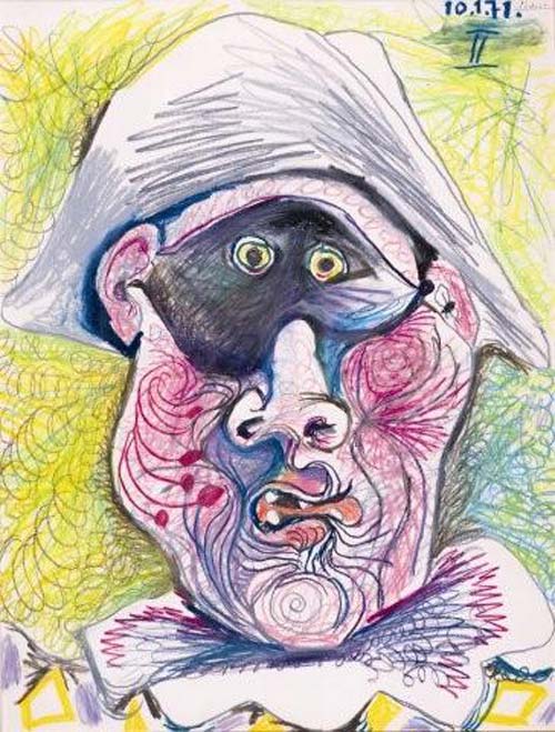 4 pablo picasso testa di arlecchino ii 1971