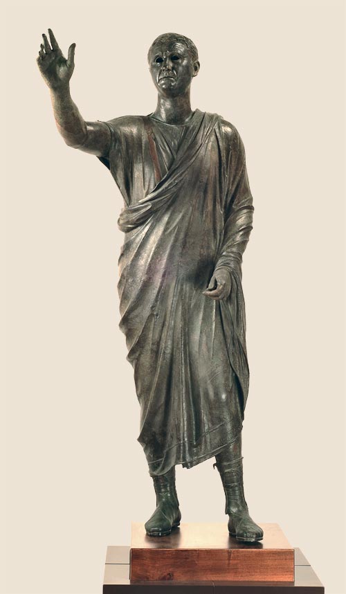 1 statua ritratto di aule meteli-arringatore-fine ii secolo ac