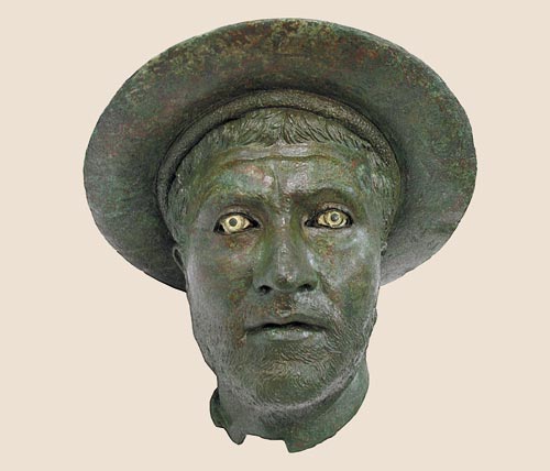 3 testa ritratto di uomo con la kausia-iii secolo ac