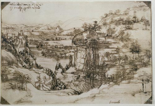 13 id 24. leonardo da vinci paesaggio uffizi