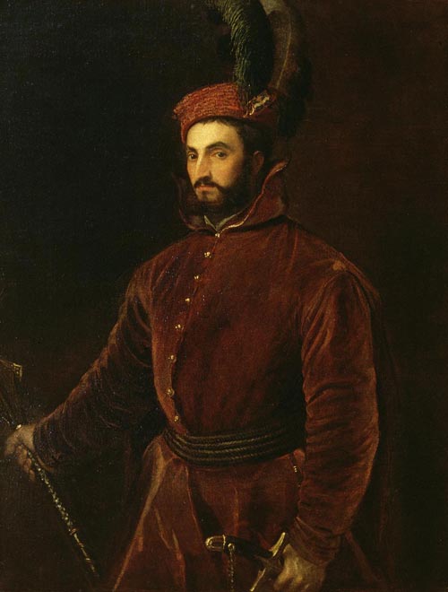 1 tiziano vecellio ritratto di ippolito de medici vestito all ungherese 1532-1534