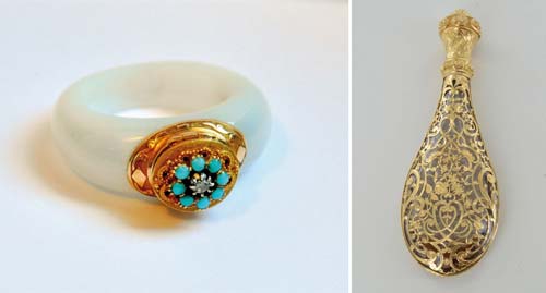 2 flacone ad anello -flacone per sali-xix secolo-collezione fragonard parfumeur