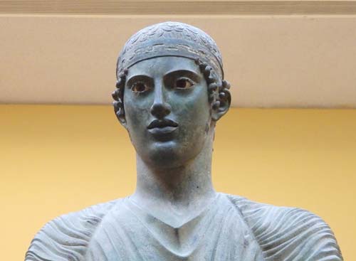 Dettaglio del volto dell’Auriga – Delfi, Museo Archeologico