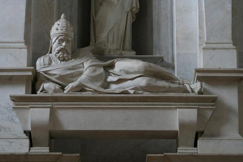 Michelangelo Buonarroti, Tomba di Giulio II - Busto di Giulio II, Roma, San Pietro in Vincoli, Marmo, 1545 ca