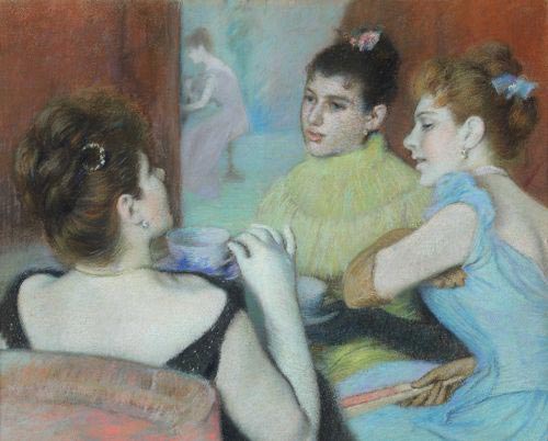 Federico Zandomeneghi, Il tè, 1890-1893, Pastello su carta, 480 x 590 mm,
