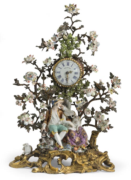 3 johann joachim kaendler-francois leloutre zimmeruhr mit schaferpaar 1745-1750