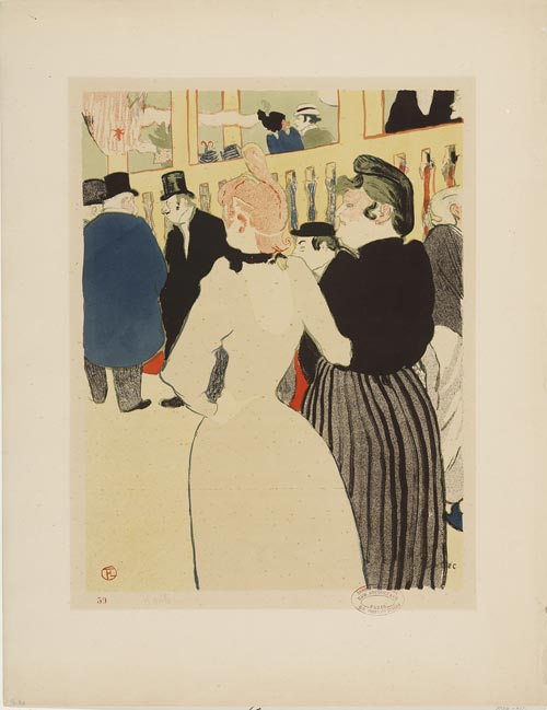 Henri de Toulouse-Lautrec, At the Moulin Rouge, La Goulue and her sister, 1892,