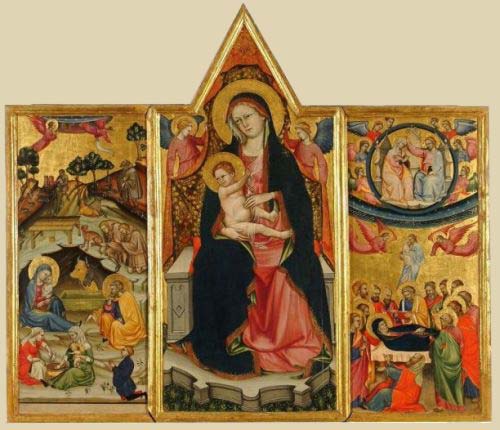 Maestro del Trittico di BeffiTrittico di Beffi, inizi del XV secoloTempera su tavola con fondo oroProveniente dalla Chiesa di Santa Maria delPonte, Tione degli Abruzzi (AQ)