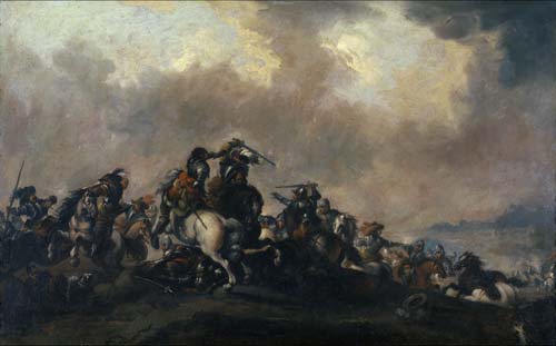 A marini-battaglia olio su tela xviisec