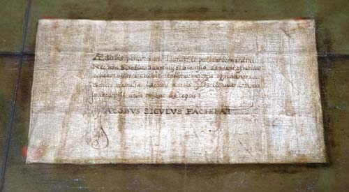 3 jacopo siculo sacra conversazione dettaglio del cartiglio con la firma