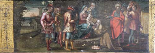 5 jacopo siculo sacra conversazion particolare della predella con l adorazione dei magi