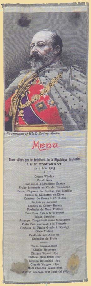 Menu edoardo vii