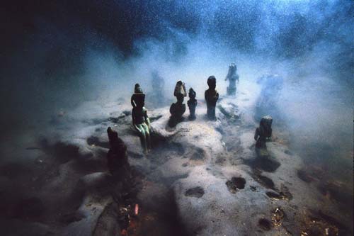 2 statuette in bronzo divinita osiriche baia di abukir-foto christoph gerigk