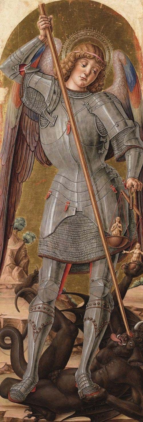 Bartolomeo Vivarini, San Michele arcangelo - Polittico di Scanzo, 1488, Bergamo, Accademia Carrara