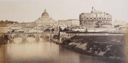 2 robert macpherson tevere con castel sant angelo 1859-60