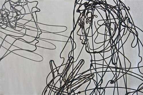 Luigi Russo Papotto, Annunciazione, legno e ferro, h m 2,04 x 1,30, 2016, particolare