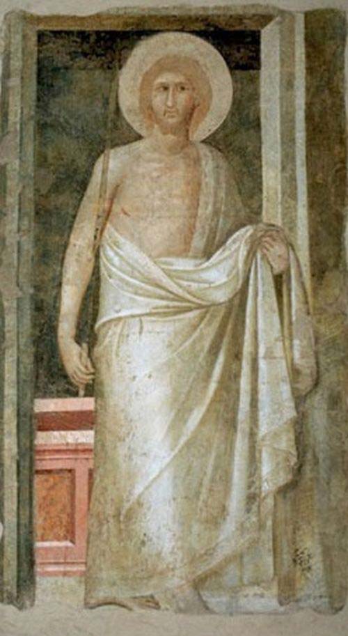 Pietro Lorenzetti, 1280/85-1348 Cristo Risorto affresco staccato, Siena, Museo Diocesano (da San Francesco)