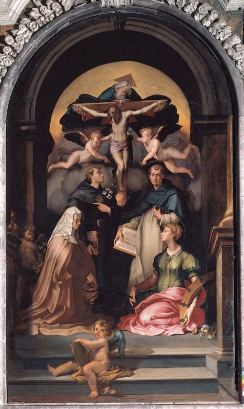 6 carlo portelli trinita con i santi nicola da tolentino pietro martire verdiana e caterina 1545circa