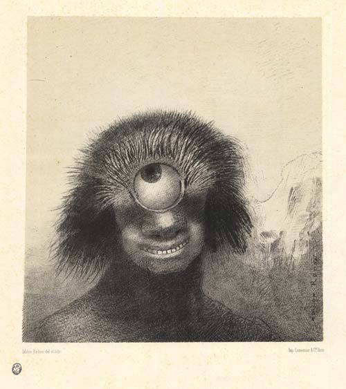 6 odilon redon polipo difforme ondeggiava sulle rive sorta di ciclope sorridente e orrido 1883