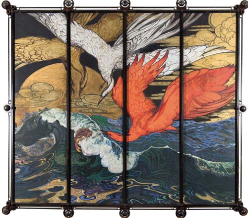 7 galileo chini paravento onde damigelle di numidia e scorfano 1911-15