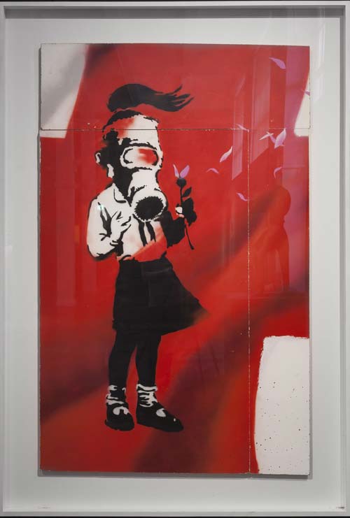 6 banksy girl with gas mask 2002